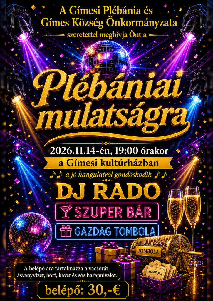 Plébániai mulatság - meghívó