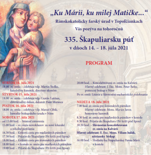 Program púte v Topoľčiankach - Kistapolcsányi búcsú 1